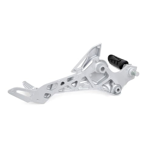 Mokuo Motorcycle Left Side Footpegs Pedal Footrest Assembly in Aluminum Alloy Compatible with Honda Grom Msx125 SF 2017-2020 Parts, Left Side - color: Silver Left