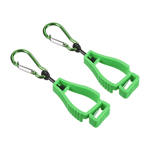 PATIKIL Glove Keeper, Gloves Grabber Catcher Prevent Losing Hook Clips Holder Helmet Hanger for Construction Workshop - color: Green