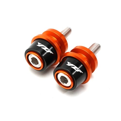 Motorcycle 6mm Swingarm Spools Slider Stand Accessories Compatible With YZF R3 R25 R6 R1 2019 2020 2021 YZFR3 YZFR1 YZFR6(Orange) - color: Orange