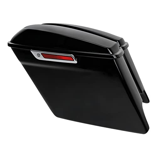 TCT-MOTORPARTS 5" Stretched Extended Hard Saddlebags Fit for Harley Touring 2014-later Road King Road Street Electra Glide Ultra-Classic - color: Stretched Vivid Black
