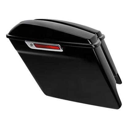 TCT-MOTORPARTS 5" Stretched Extended Hard Saddlebags Fit for Harley Touring 2014-later Road King Road Street Electra Glide Ultra-Classic - color: Stretched Vivid Black