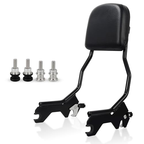 Standard Upright Sissy Bar Backrest w/Docking Hardware Kit for Harley Softail 2018-2025,for Street Bob/Deluxe/Heritage Classic/Slim/Standard FXST/Hydra-Glide,Gloss Black - color: Black for Sissy Bar Backrest w/Docking Kit