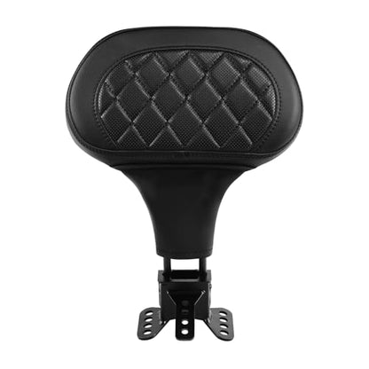 C.C. RIDER Driver Rider Backrest - Pad Diamond 2-Up One-Piece Sissy Bar fit for Harley Touring Road King FLHR Street Glide FLHX Road Glide FLTRX 2009-2023 - color: 04# Black Rider Backrest