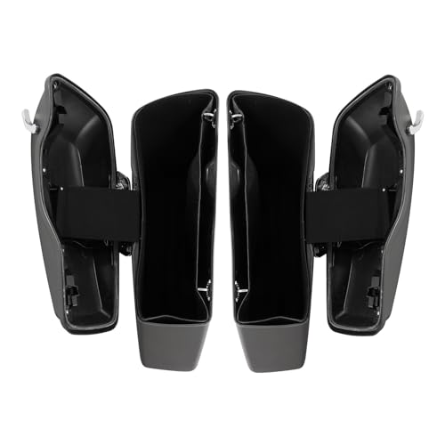 HR3 Charcoal Denim Hard Saddlebags Compatible with 2017 Street Glide Special FLHXS (Replace for OEM) Fit for 2014-2023 Harley Touring Models - color: Charcoal Denim