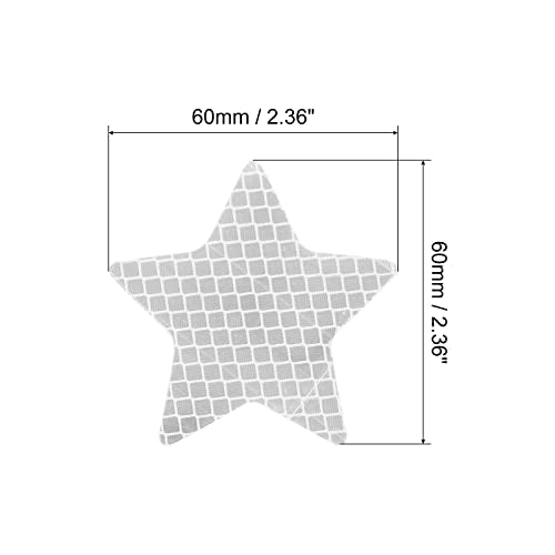 PATIKIL Reflective Stickers, 30 Pack 2.36 x 2.36 Inch Waterproof Adhesive High Visibility Night Caution Warning Star Shape Safety Tape Reflector for Trucks Trailers Cars, White - color: White