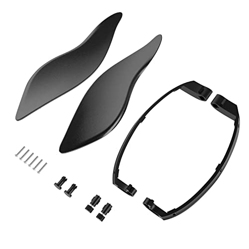 Fairing Air Deflectors for Harley,Side Wings Windshield Adjustable Air Deflectors for Harley Touring Road King Electra Glide Street Glide Road Glide 2014-2023 Black Quartz - color: Black Quartz