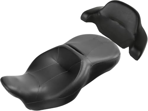 XMT-MOTO Driver Passenger Seat Backrest Pad Fit For Harley Touring Road King 2014-2023 - style: Seat+ King Chopped Passenger Backrest For Harley Touring '09-'23