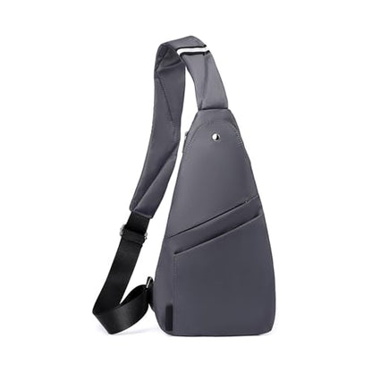 FANDARE Lightweight Sling Bag Men Chest Pack with Reflective Strips Women Versatile Motorcycle Crossbody Bags Cover Shoulder Carry Body Wallet for Hiking Running Outdoor Travel Daypacks Grey - color: Grey