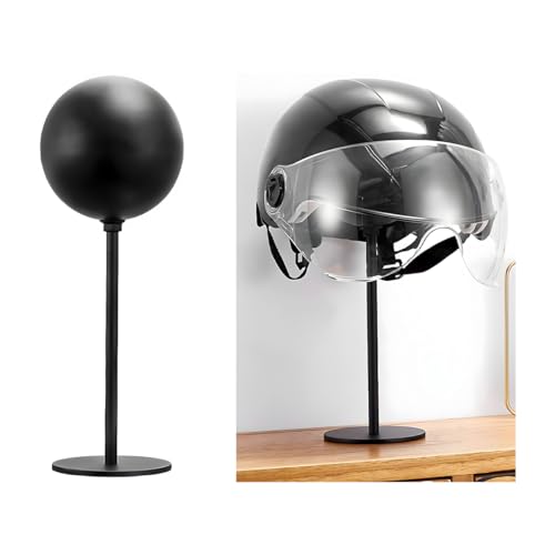 POVTII Helmet Stand - Metal Rotation Anti-Corrosion Aluminum Motorcycle Helmet Holder, Desktop Hat Display with Thickened Base, Motorcycle Accessories - color: Floor Standing