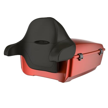 Advanblack 2024 Road Glide King Tour Trunk Pack Compatible with Harley Touring CVO Road Glide, Street Glide, 2023.5 2024 2025 Detachable Mounting Rack, Full Backrest & Trunk Liners (Red Rock) - color: Red Rock