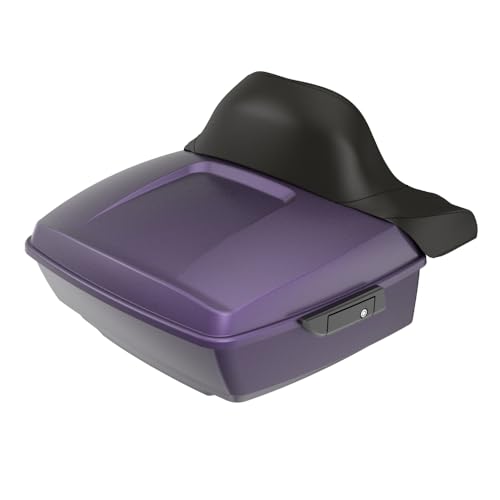 Advanblack 2024 RG King Tour Trunk Pack Compatible with Harley Touring CVO Road Glide, Street Glide, 2023.5 2024 2025 Detachable Mounting Rack, Backrest & Trunk Liners (Purple Abyss Denim) - color: Purple Abyss Denim