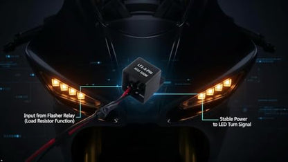 LED Flasher Relay for Motorcycle Turn Signal Lamp (Pack of 1)