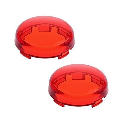 NTHREEAUTO Bullet Rear Turn Signal Light Lens Red Cover Compatible with Harley Dyna Street Glide Road King - color: Red