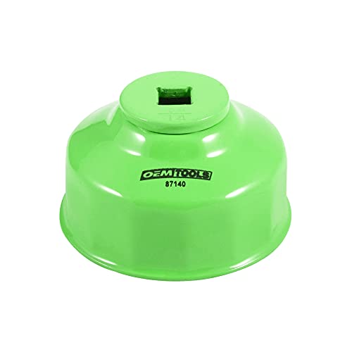 OEMTOOLS 87140 64mm 14 Flute Oil Filter Wrench, Green, 3/8 in Drive, Prevents Slippage, Wide Compatibility - style: 64 mm 14 Flute