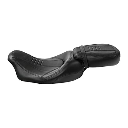 SLMOTO Low-Profile Rider Passenger GEL Seat Fit For Harley Touring CVO Road King Street Glide Road Glide Electra Glide 2009-2023 Black Motorcycle - color: Gel Seat#Black 111