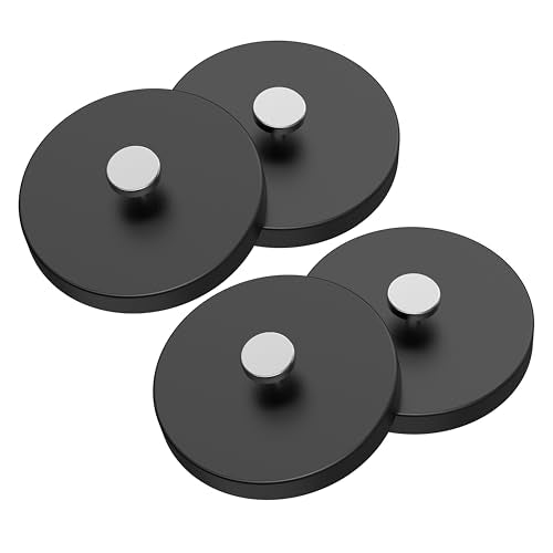 Magnetpro 4 Pieces Strong Rubber Coated Mounting Magnets Anti-Scratch, 30 LBS of Adhesive Power, Magnetic Assembly with T-Shaped Hanging Buckle - size: T-Buckle 30LB - 4P
