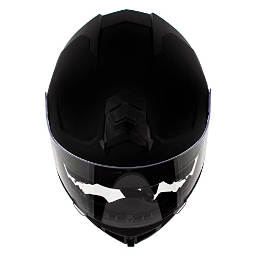 Milwaukee Helmets H7005 Flat Black MayDay Modular Full Face Wireless Motorcycle Helmet-Stream Music-Phone Calls