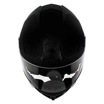 Milwaukee Helmets H7005 Flat Black MayDay Modular Full Face Wireless Motorcycle Helmet-Stream Music-Phone Calls