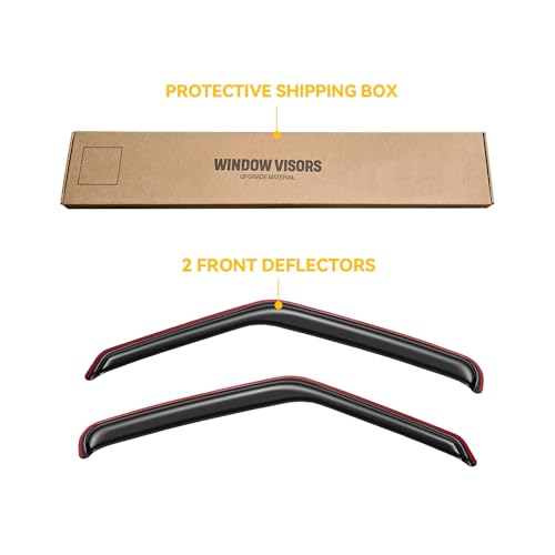 in-Channel Window Visors for 2007-2014 Ford E-150 E-250 E-350 E-450 Super Duty, Rain Guards Shields Vent Deflector Shade Dark Smoke for E150 E250 E350 E450, 2PCS - style: For 2007-2014 | Ford E-150/ E-250/ E-350/ E-450 | In-Channel