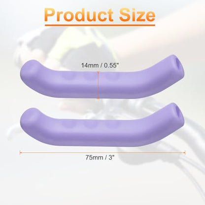 HARFINGTON 3 Pairs Bike Brake Lever Cover Silicone Brake Lever Grip Protector Anti-Slip Brake Handle Protection Covers Sleeve for Mountain Road Bike Cycling, Purple - color: Purple