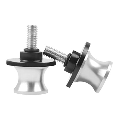 CHIFUN 2Pcs 10MM M10 X1.5/1.25 Motorcycle Swing Arm Spools Sliders CNC Aluminum Swingarm Spools Stand Screw Compatible with VULCAN S 650 900 Ninja 250 300 ZX-10R ZX-6R(Silver) - color: Silver