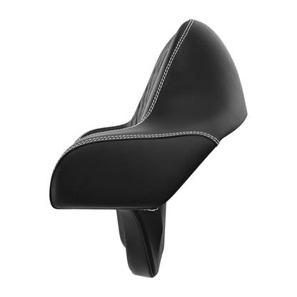 HR3 Wrap Around Backrest Pad for King Trunk Chopped Trunk Compatible with 2014-later Harley Touring Road King Road Glide Street Glide Electra Glide (Diamond White Stitches) - color: White Stitches