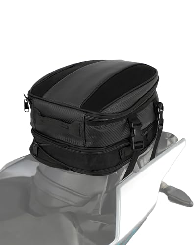 JFG RACING Motorcycle Tail Bag,12L Dual Use Seat Helmet Bag Backpack Universal for Motorcycle Motorbike Street Dirt Bike Accessories
