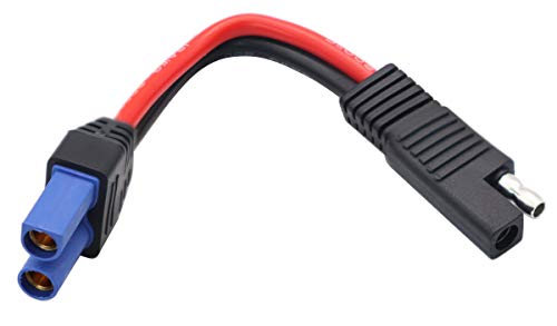 SAE to EC5 Cable EC5 Female Plug Connector to SAE Power Automotive Adapter Cable 12AWG for Solar Panel Battery Gender Charging（15cm/6inch）