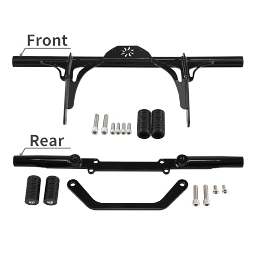 TCT-MOTORPARTS Front & Rear Highway Crash Bars Protector Fit For Harley 2006-2017 Dyna Low Rider Fat Bob FXDF Switchback Mid Control 2014 Street Bob Police FXDBP - color: Front Rear Crash Bar (06-17)