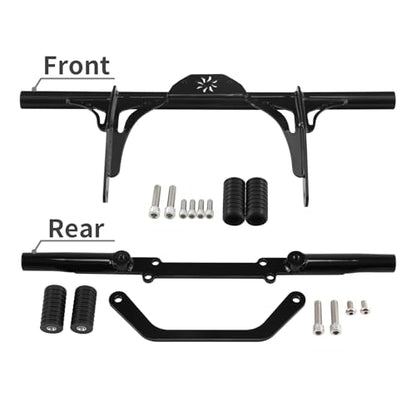 TCT-MOTORPARTS Front & Rear Highway Crash Bars Protector Fit For Harley 2006-2017 Dyna Low Rider Fat Bob FXDF Switchback Mid Control 2014 Street Bob Police FXDBP - color: Front Rear Crash Bar (06-17)
