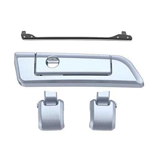 Moto Onfire Atlas Silver Metallic Tour Trunk Luggage Latches Hinges Fit for AB Harley Touring Razor Chopped King Tour Trunk Luggage - color: Atlas Silver Metallic