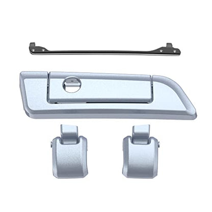 Moto Onfire Atlas Silver Metallic Tour Trunk Luggage Latches Hinges Fit for AB Harley Touring Razor Chopped King Tour Trunk Luggage - color: Atlas Silver Metallic
