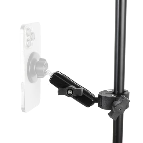 1" Ball Adapter for Handlebar Clamp Mount Base with 3.54" Double Socket Arm, Compatible with RAM B Size Mounts & Bike Motorcycle Phone Mount Holder (Handlebar Clamp w 3.54” Arm) - style: Handlebar Clamp Base With 3.54" Arm