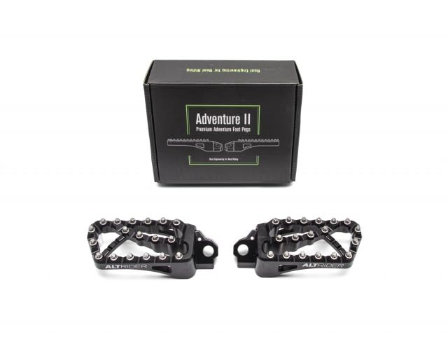 AltRider Adventure II Foot Pegs Compatible With BMW R 1200/1250 / 1300 GS/GSA - Heavy Duty Design - Boot Friendly, High Traction Cleats for Stability & Grip - Adjustable Camber & Height - Black - color: Black, size: Adventure II (58mm x 122mm)