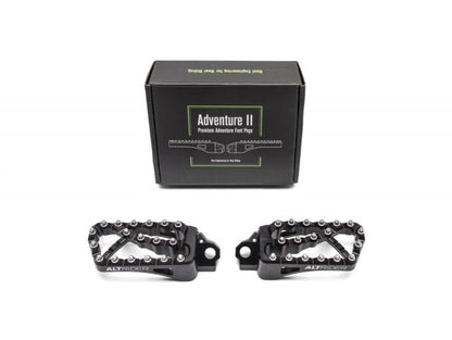 AltRider Adventure II Foot Pegs Compatible With BMW R 1200/1250 / 1300 GS/GSA - Heavy Duty Design - Boot Friendly, High Traction Cleats for Stability & Grip - Adjustable Camber & Height - Black - color: Black, size: Adventure II (58mm x 122mm)
