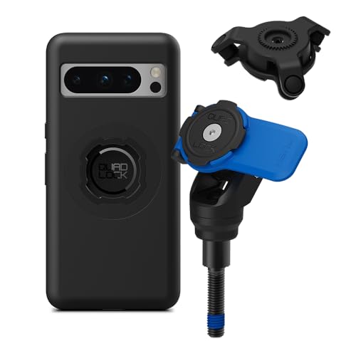 Quad Lock Handlebar Clamp Motorcycle Phone Mount with Vibration Dampener and MAG Phone Case for Pixel 8 Pro - size: Pixel 8 Pro