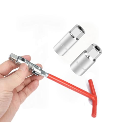 Spark Plug Socket Wrench Universal T-Handle 16mm (5/8") and 21mm (13/16") Removal and Installer Tool for Motorcycles, Lawn Mowers, Small Motor Vehicles