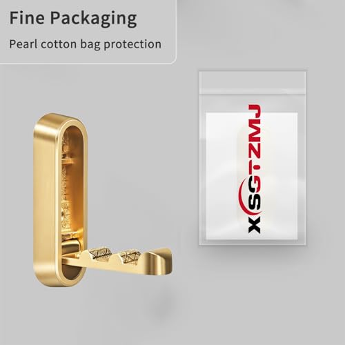 2PCS Foldable Wall Hooks, Flip Down Design with 40 lbs Heavy-Duty Capacity, Retractable Wall Hooks for Bathroom, Bedroom & Entryway Space Saving (Gold) - color: Gold, size: 2 Hooks