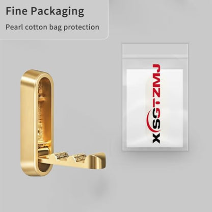 Foldable Wall Hooks, 40lbs Heavy Duty Rustproof Zinc Alloy Folding Coat Hooks, 4PCS Gold Space-Saving Hangers for Bathroom Kitchen Entryway Towels Coats Bags - color: Gold, size: 4 Hooks