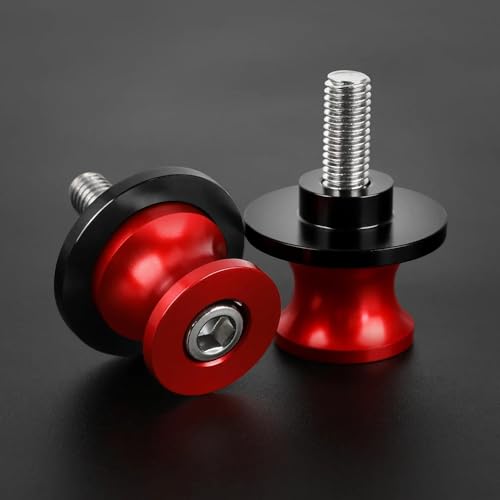 FREAXLL 10MM M10x1.25 Swingarm Spools Sliders Stand Universal Red for KAW&-ASA*KI NINJA 250 400 650 Z750 V&-ersys 650 1000 CFMOTO 450NK 450SR 450MT 650NK 700CL_X - color: Aluminum red