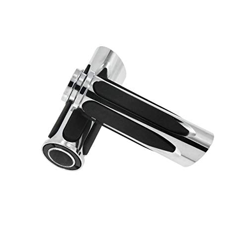 1" Electronic Throttle Defiance Handlebar Grips 25mm Hand Grips Fit for Harley Touring Street Glide Road King Road Glide Electra Glide - color: #5 Chrome