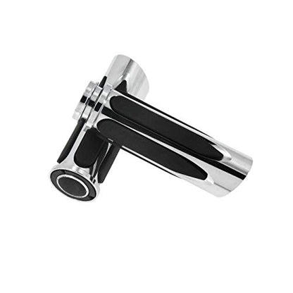 1" Electronic Throttle Defiance Handlebar Grips 25mm Hand Grips Fit for Harley Touring Street Glide Road King Road Glide Electra Glide - color: #5 Chrome