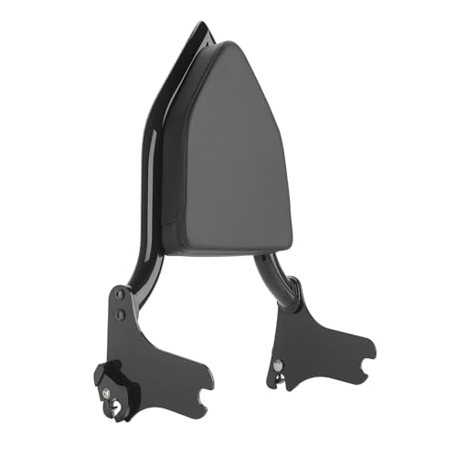 Motorcycle Rear Passenger Sissy Bar Backrest, Detachable Rear Backrest Cushion Pad Fit for Harley Touring CVO/Road King Street Road Electra Glide 1997-2008(Black) - color: Black