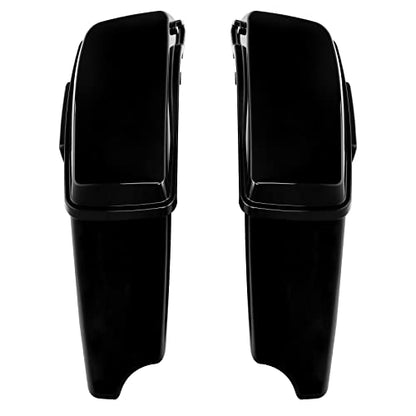 XFMT Motorcycle Saddlebags 4" Stretched Hard Saddle Bags Extended Saddlebags W/Black Latches For Harley Touring CVO Road King Street Glide Road Glide Electra Glide 2014-2024, Vivid Black - color: 4" Stretched-Vivid Black W/ Black Latches
