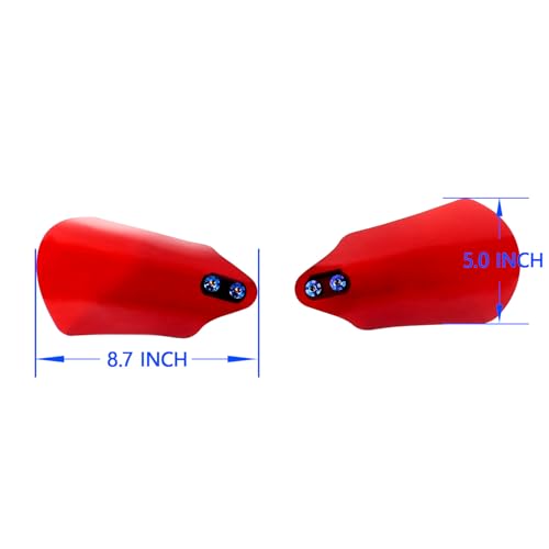 Transparent Red PMMA Acrylic Hand Grip Handguard Windshield Wind Air Deflector on Handleabar Fits for Harley Davidson Softail Dyna Sporster Touring (Red)