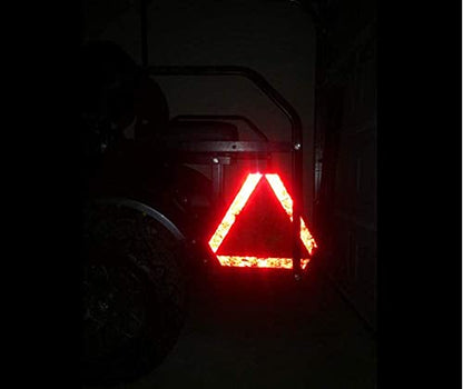 (2 Pack) Slow Moving Vehicle Triangle Safety Sign, Aluminum 14"x16" Engineering Grade Reflective Golf Cart Accessories, Up to 7 Years Outdoor (Orange) - style: 2-Pack Aluminum