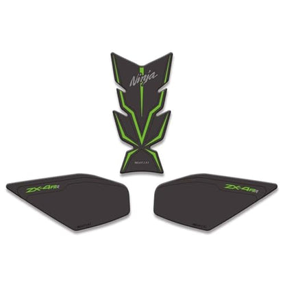NIGHT CAT Compatible ZX-4R ZX4R/RR 2023 Motorcycle Fuel Tank Pad Kit Side Fuel Knee Guard Sticker Fuel Tank Protector(Black Green) - color: Black Green
