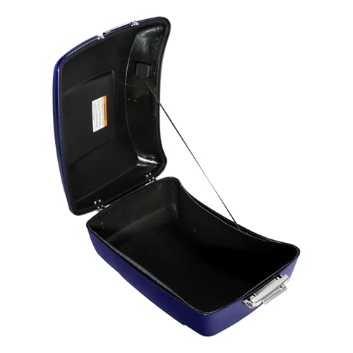 TCMT King Motorcycle Trunk Fit for Harley Touring 2014-2025 CVO Road King Road Glide Street Glide Electra Glide Ultra Limited Pack Blue/Black Sunglo - color: Blue/Black Sunglo(No Speaker Holes)