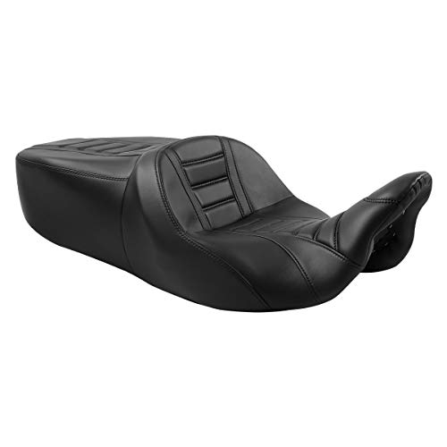 C.C. RIDER Black Motorcycle Seat - Hammock Seat fit for Harley Touring Road King Street Glide Road Glide Electra Glide 2009-2023 - color: Black
