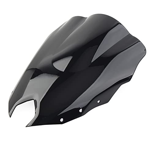 Motorcycle Windshield Windscreen Wind Deflector ABS Plastic 1pc for Yamaha FZ-6R 2009 2010 2011 2012 2013 2014 2015, Black